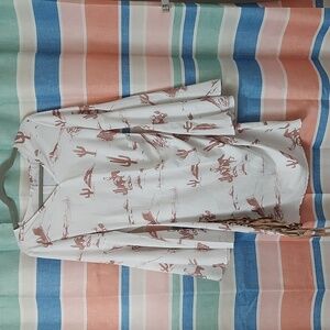 Short skirt, long sleeved, western print dress